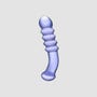 Dildo en Verre Purple Rain Ribbed