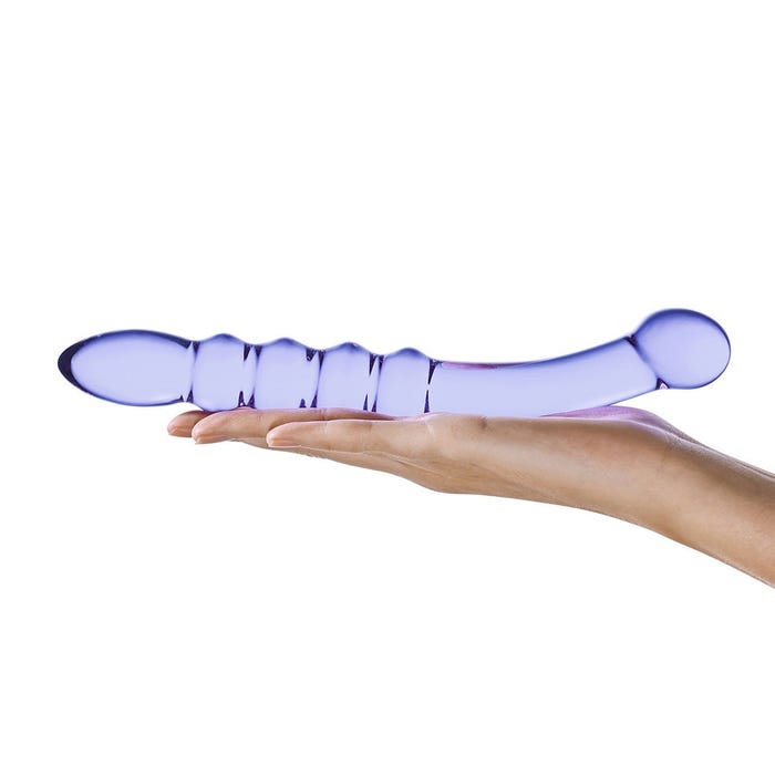 Dildo en Verre Purple Rain Ribbed