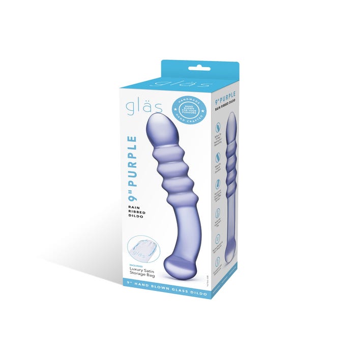Dildo en Verre Purple Rain Ribbed