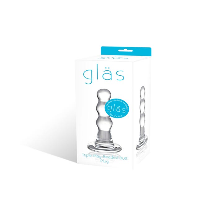 Plug Anal en Verre Triple Play Beaded