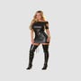 Robe Effet Cuir Brillante Noire