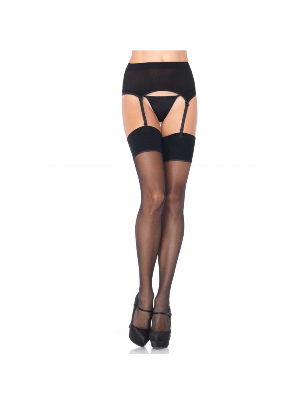 Porte-jarretelles et bas Zara noir main product photo