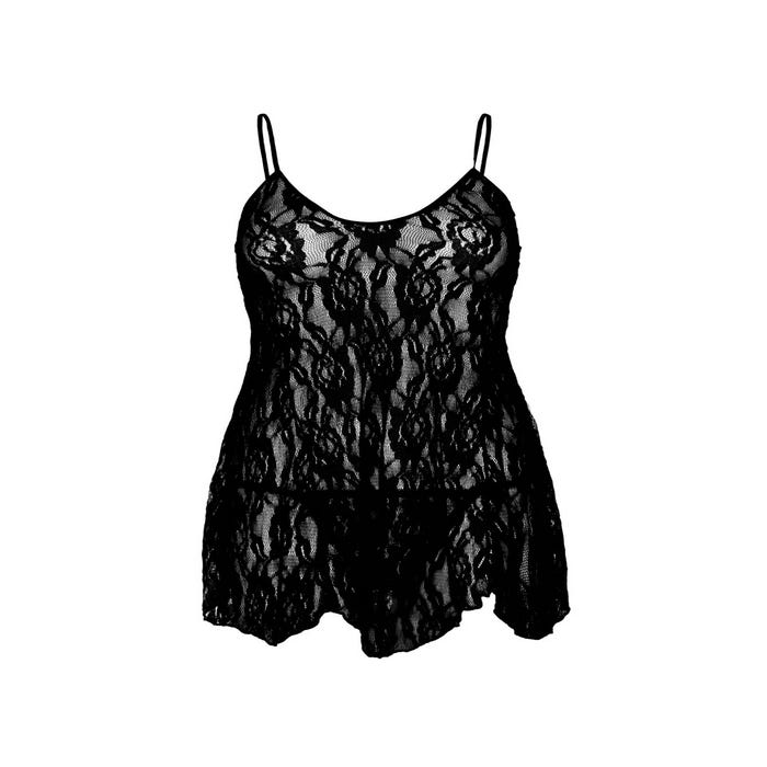 Nuisette 8717 Dentelle Roses Noire