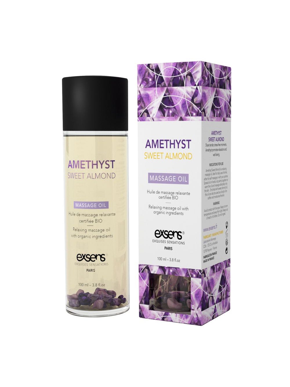 Huile de Massage Relaxante BIO Améthyste et Amande Douce main product photo
