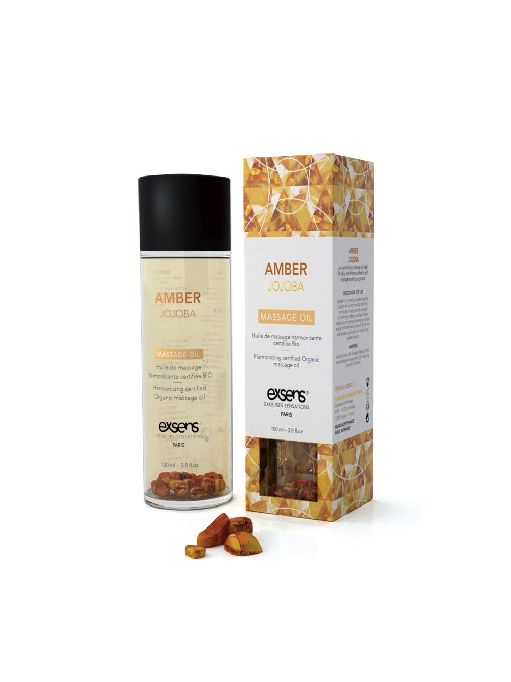 Huile de Massage Harmonisante BIO Ambre et Jojoba main product photo