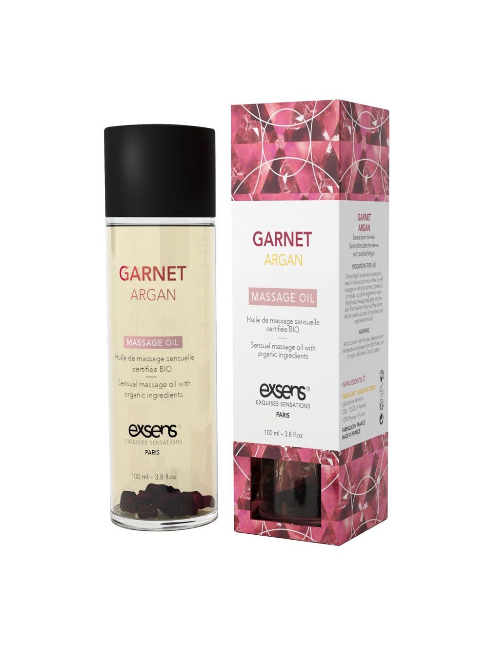 Huile de Massage Sensuelle BIO Grenat et Argan main product photo