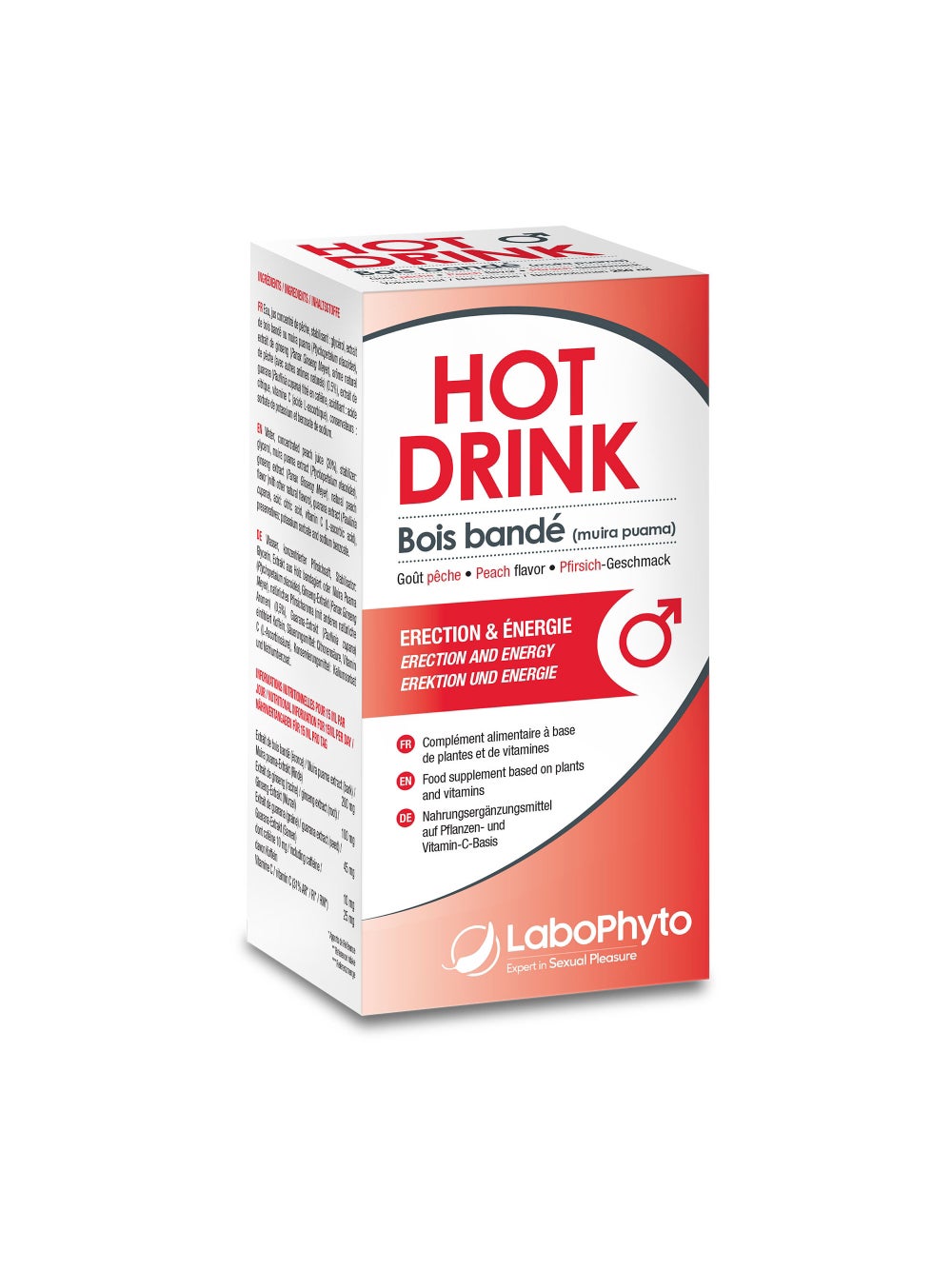 Aphrodisiaque pour homme Hot Drink goût pêche 250 ml