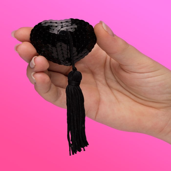 Cache-tétons pompons Oh! noir