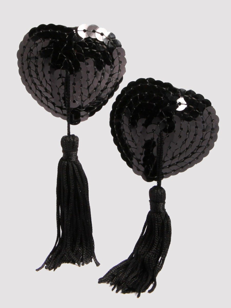 Cache-tétons pompons Oh! noir main product photo