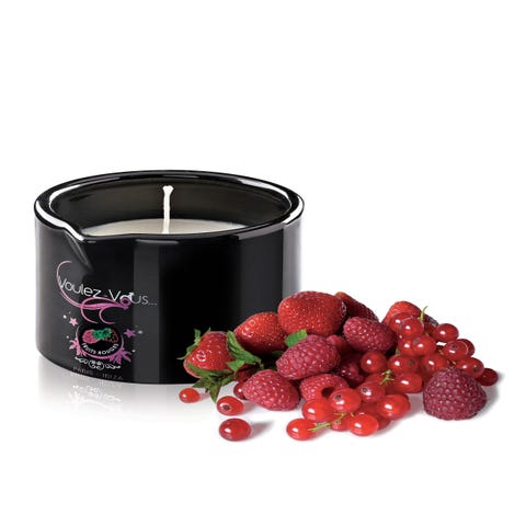 Bougie de Massage Gourmande Fruits Rouge Allume-moi