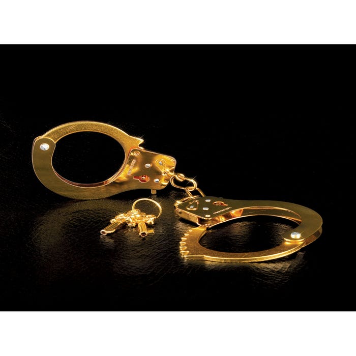 Menottes Dorées Metal Cuffs Fetish Fantasy Gold