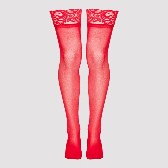 Bas dentelle rouge GT