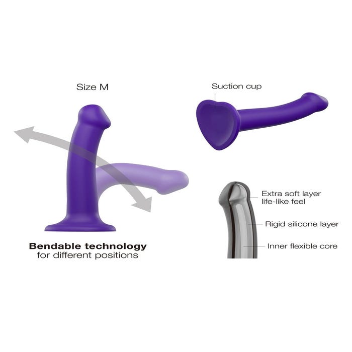 Dildo Strap-on-Me double densité Bendable