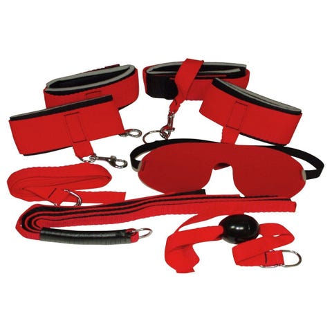 Kit Bondage Rouge & Noir 6 Pièces