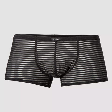 Boxer transparent rayures noir