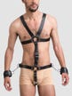 Harnais de corps en cuir avec menottes et cockring Deluxe