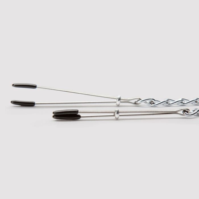 Collier BDSM en cuir avec pinces à tétons Deluxe