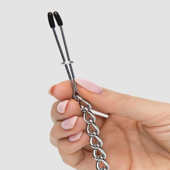 Collier BDSM en cuir avec pinces à tétons Deluxe