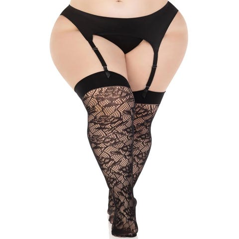 Bas 6216 dentelle roses GT