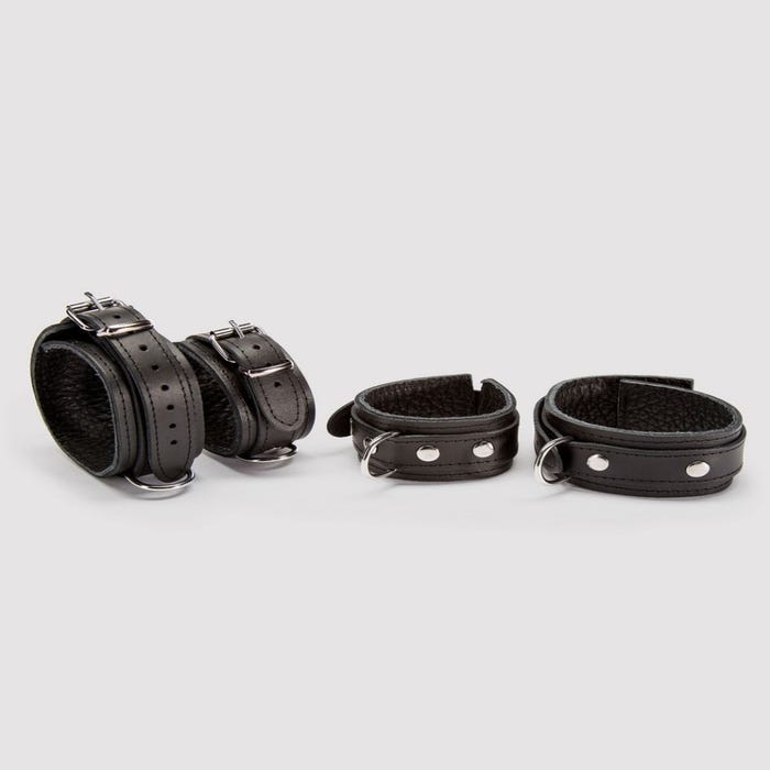 Kit d'attaches de lit avec menottes en cuir Deluxe