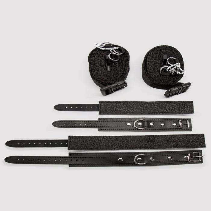 Kit d'attaches de lit avec menottes en cuir Deluxe