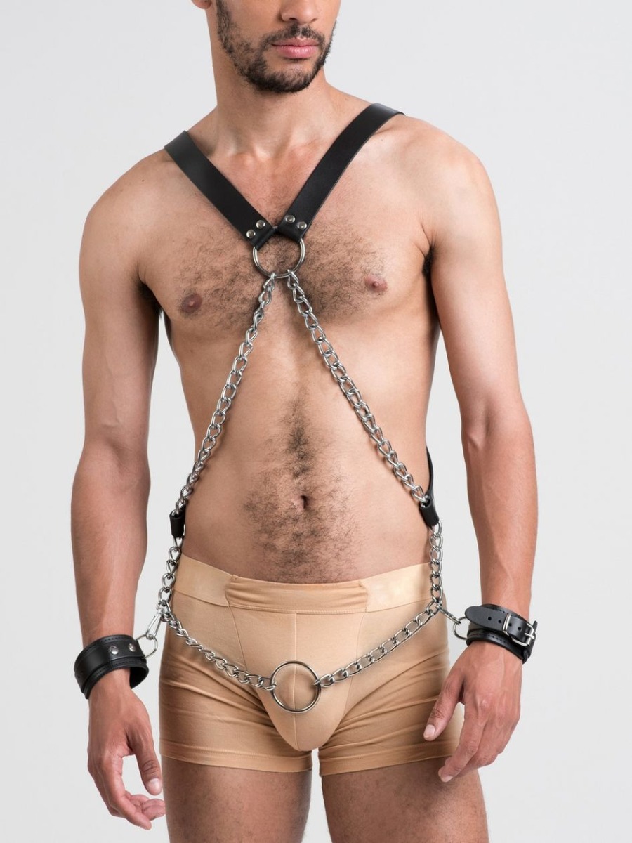 Harnais de corps avec menottes et cockring Deluxe
