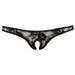 String Ouvert en Dentelle Noire