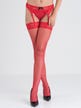 Bas résille & dentelle rouge
