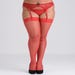 Bas résille & dentelle rouge GT