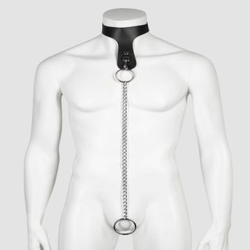 Collier en cuir avec cockring Deluxe