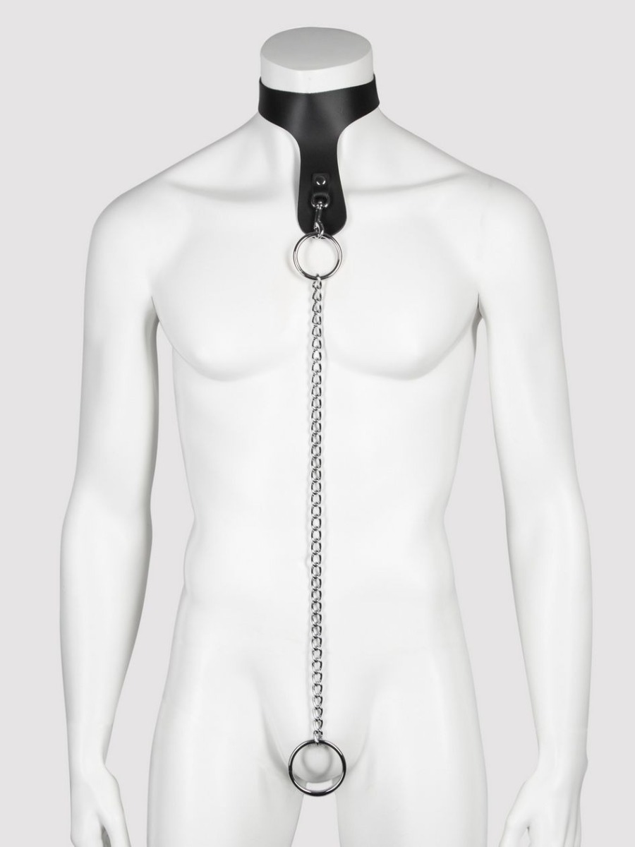 Collier en cuir avec cockring Deluxe