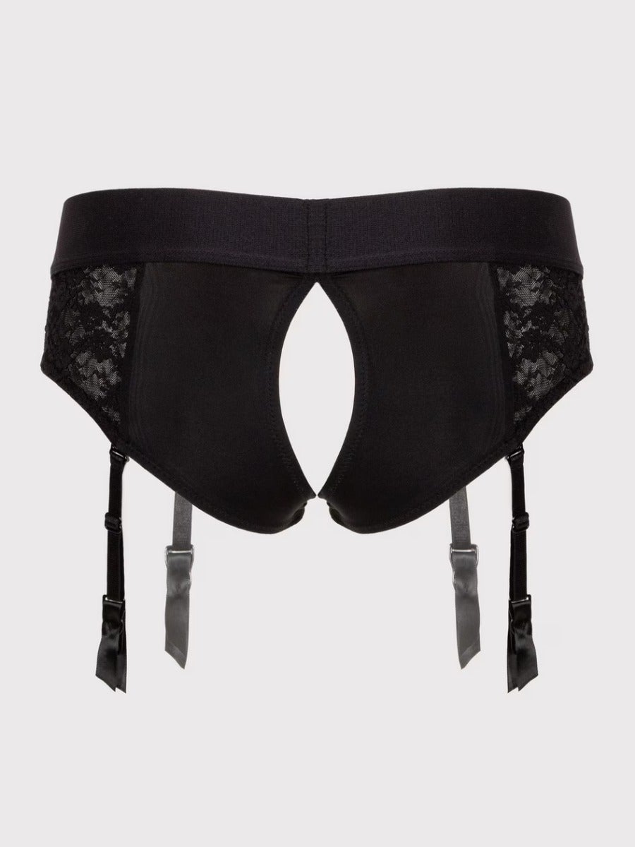 Lovehoney Culotte harnais unisexe en dentelle, ouverte à l'entrejambe -M/L 4