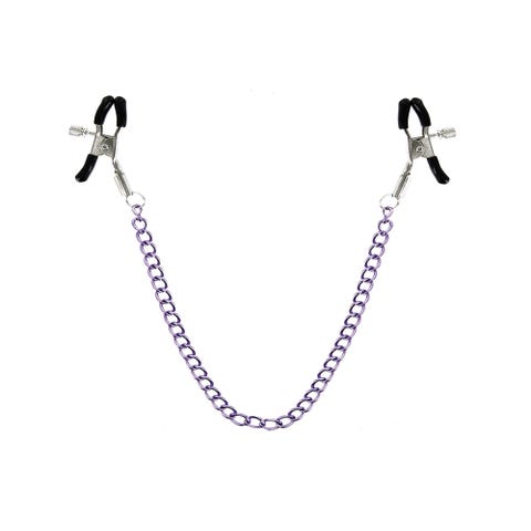 Pinces à Tétons avec Chaîne en Métal Violette