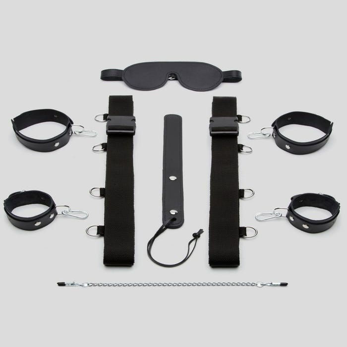 Kit d'attaches de lit en cuir Deluxe 7 pièces
