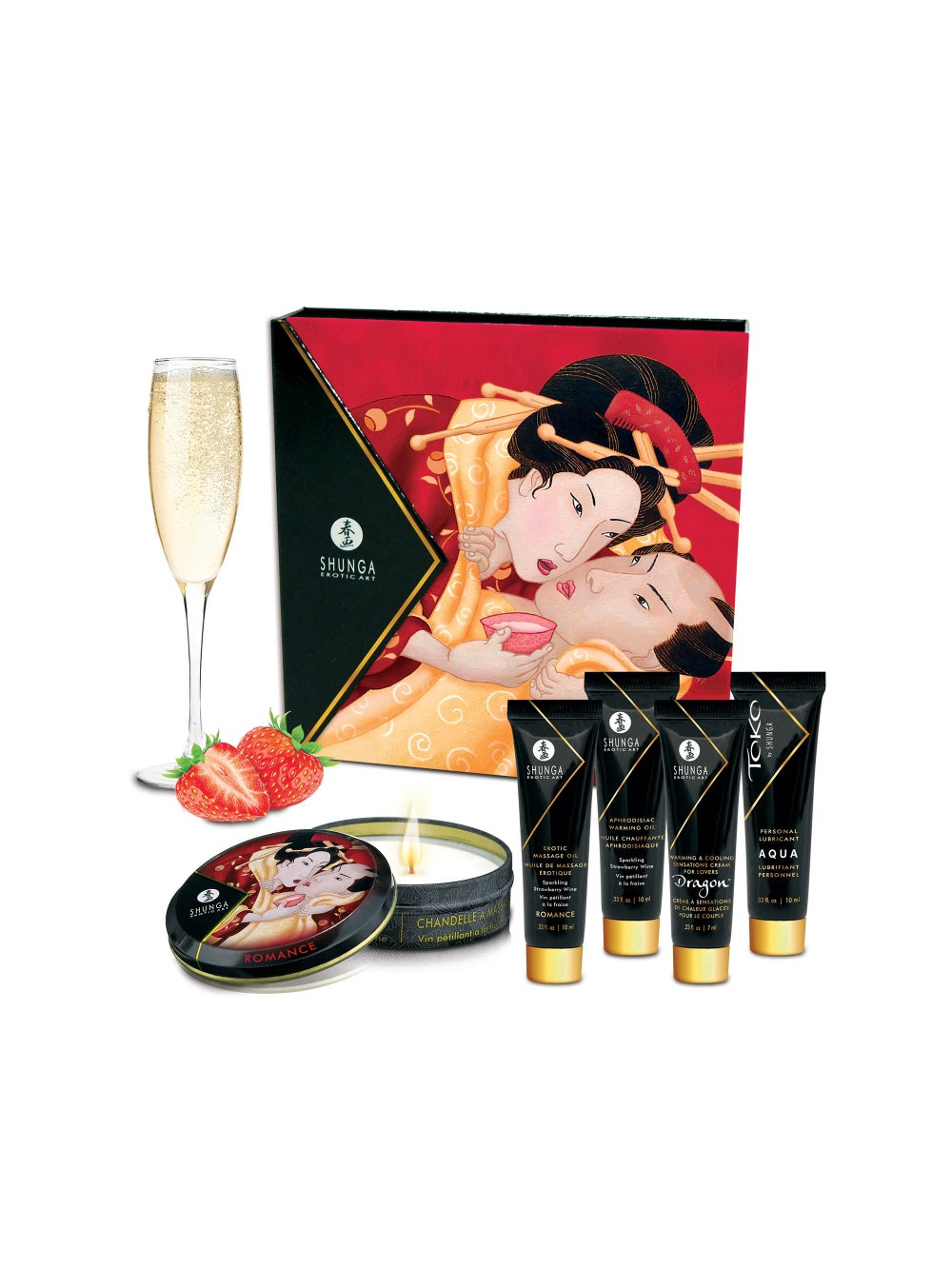 Coffret Secrets de Geisha Vin Pétillant à la Fraise 6