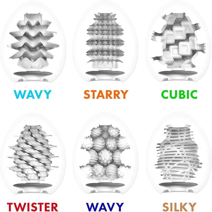 Masturbateurs Egg Wonder Pack de 3 (Wavy, Starry et Cubic)