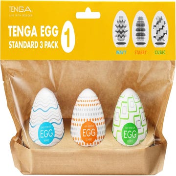 Masturbateurs Egg Wonder Pack de 3 (Wavy, Starry et Cubic)