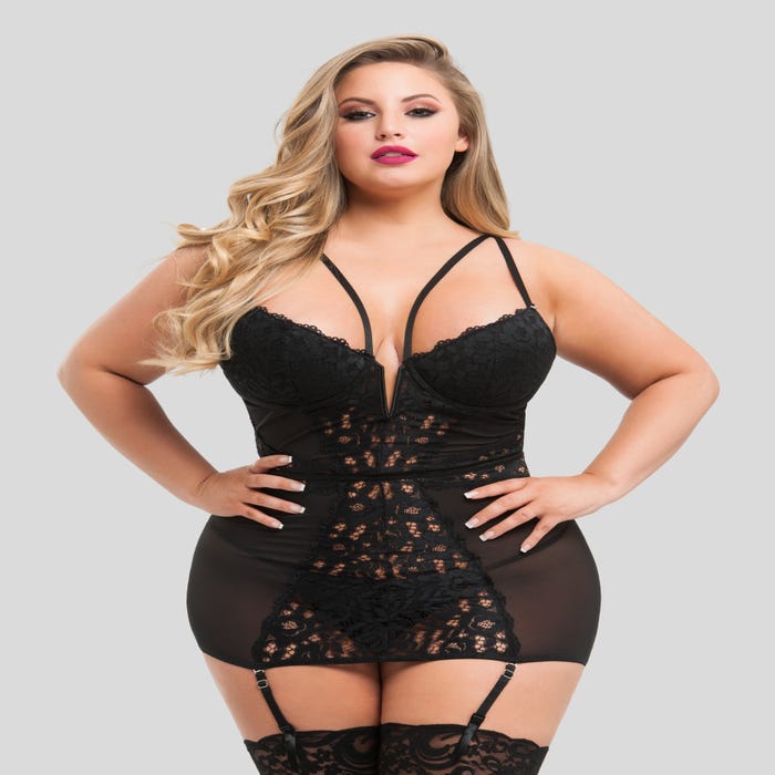 Nuisette porte-jarretelles Parisienne noir GT