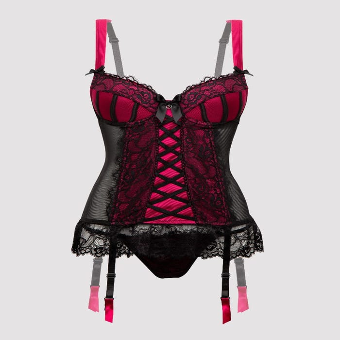 Corset porte-jarretelles Boudoir Belle fuchsia