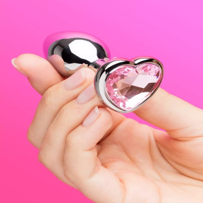Plug anal bijou coeur Secret Shine rose small 145 g