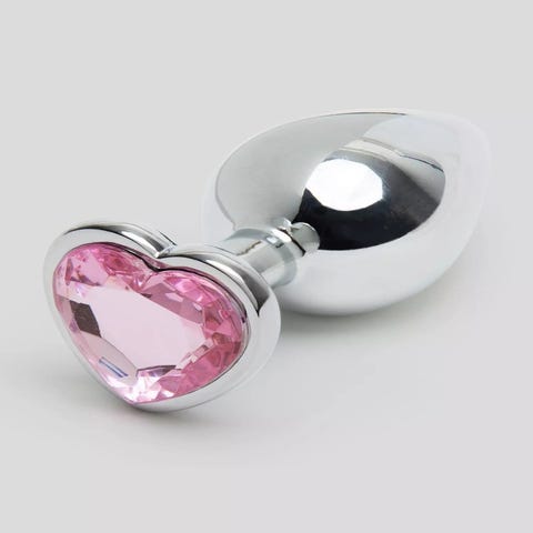 Plug anal bijou coeur Secret Shine rose medium