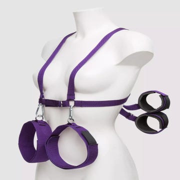Harnais de corps avec menottes Purple Reins