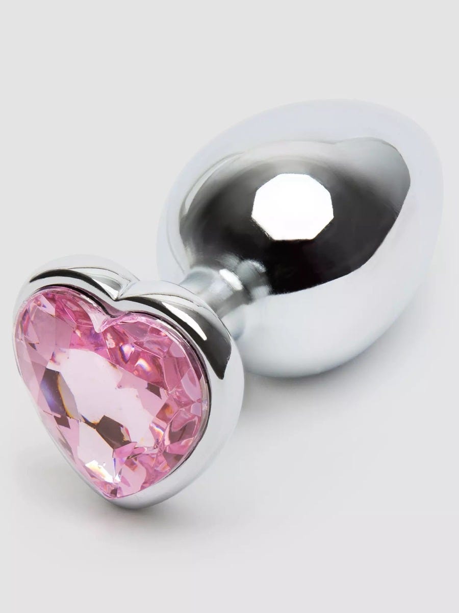Plug anal bijou coeur Secret Shine rose large main product photo