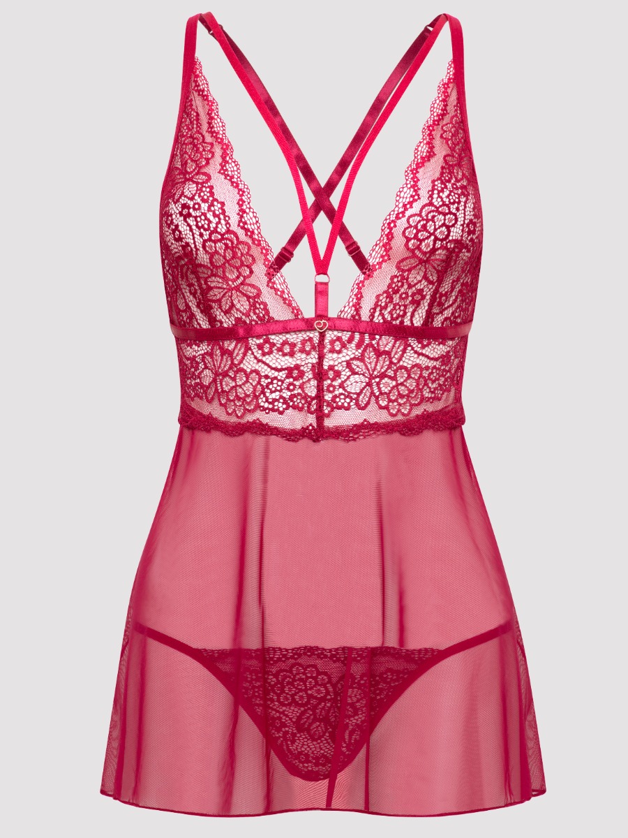 Nuisette babydoll Late Night Liaison bordeaux