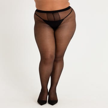 Collant ouvert transparent noir GT