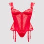 Ensemble guêpière push-up et string rouge Treasure Me