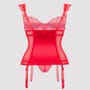 Ensemble guêpière push-up et string rouge Treasure Me