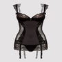 Ensemble nuisette et string noir en dentelle avec jarretelles Treasure Me 