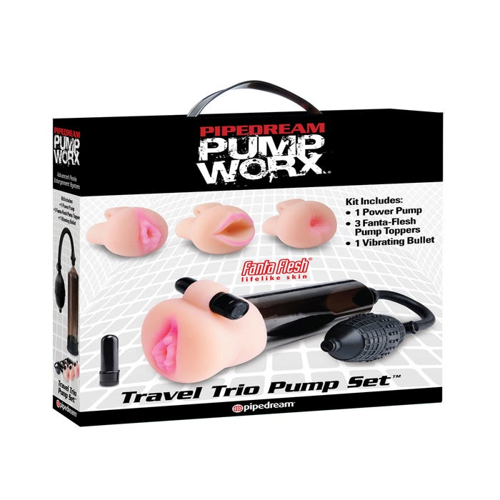 Pompe à Pénis & Masturbateur Vibrant Pump Worx Travel Trio Pump