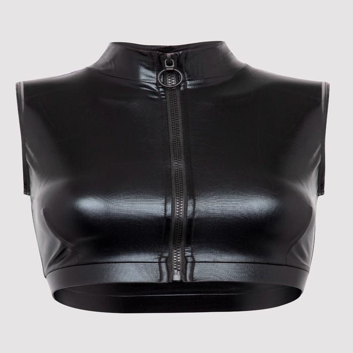 Crop top Fierce wetlook noir
